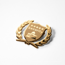 Durável esculpido 24K Gold Metal Lapeel Pin Badge de fabricante profissional